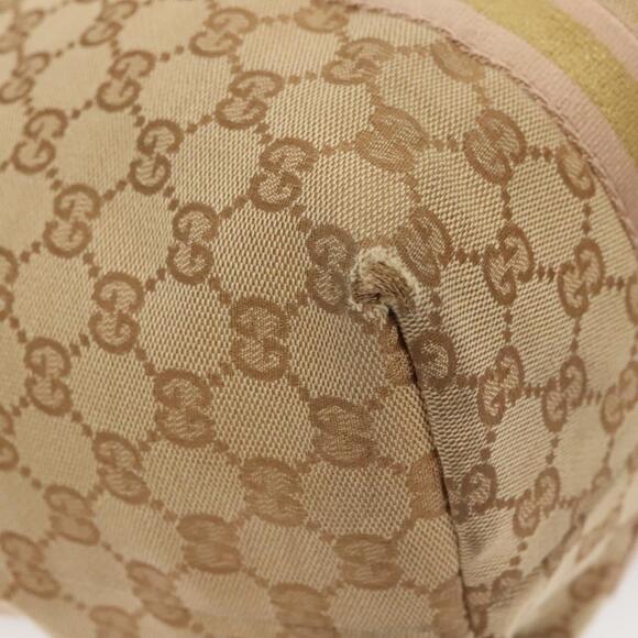 GUCCI GG Canvas Sherry Line Hand Bag Beige Gold - Picture 12 of 16